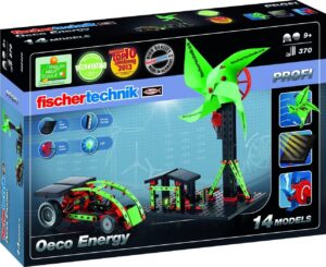 משחק הרכבה  Profi Oeco Energy בנושא אקולוגיה ואנרגיה מתחדשת  14 מודלים 370 חלקים מבית FischerTechnik