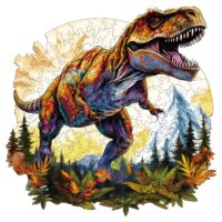 ראשי פאזל עץ מיוחד דינוזאור T-REX טי-רקס פאזל JIGSAW למבוגרים לנוער לילדים -