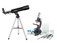 ערכת טלסקופ X18-X60 ומיקרוסקופ X1200 לילדים ונוער חובב מדע של חברת National Geographic