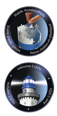⁦פאזל מגדלור עם תאורת LED תלת מימד מבית חברת Ravensburger העולמית⁩ – תמונה ⁦3⁩