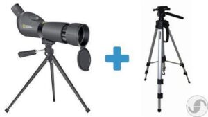 מבצע זוגות - טלסקופ נוף מקצועי זום משתנה 20-60X60 מבית National Geographic + חצובה בעלת 3 מפרקים 160 ס"מ מבית Bresser גרמניה