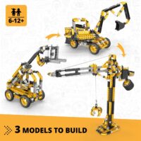 ⁦משחק הרכבה הנדסי אנג'ינו מנוף ממונע - עגורן JCB עם 3 מודלים מסדרת Engino Machinery⁩ – תמונה ⁦2⁩