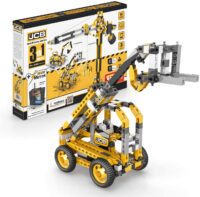 משחק הרכבה הנדסי אנג'ינו מנוף ממונע - עגורן JCB עם 3 מודלים מסדרת Engino Machinery
