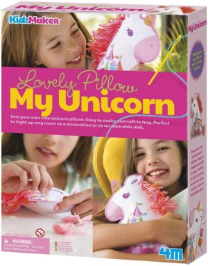 כרית חד קרן משחק יצירה לתפירה ויצירה  My Unicorn מסדרת KidzMaker מבית 4M ארה"ב