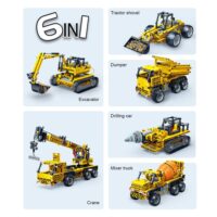 ⁦ערכת הרכבה רובוטיקה לילדים למהנדסים צעירים לבניית 6 מודלים ממונעים חשמליים בנושא רכבים הנדסיים עם 1080 חלקים⁩ – תמונה ⁦9⁩