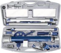 ⁦טלסקופ אסטרונומי לצפייה בכוכבים ובנוף Bresser 35X-262X 60/700 עם חצובה ריצפתית מגיע במזוודה⁩ – תמונה ⁦2⁩