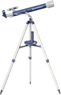 טלסקופ אסטרונומי לצפייה בכוכבים ובנוף Bresser 35X-262X 60/700 עם חצובה ריצפתית מגיע במזוודה