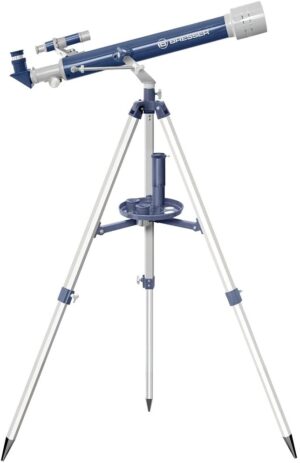 טלסקופ אסטרונומי לצפייה בכוכבים ובנוף Bresser 35X-262X 60/700 עם חצובה ריצפתית מגיע במזוודה