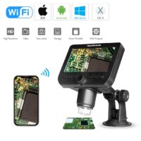 ⁦מיקרוסקופ דיגיטלי אלחוטי נטען עד 1000X עם WIFI 2MP וצג LCD4.3" המתאים לחיבור לסמארטפונים ומחשבים מבית Inskam⁩ – תמונה ⁦2⁩