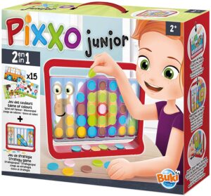 משחק חשיבה והתפתחות לילדים המשלב 2 משחקים באחד - 4 בשורה וגם משחק התאמת צבעים Pixxo Junior מבית Buki צרפת