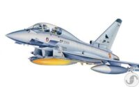 ⁦מודל להדבקה של מטוס קרב אירופאי דגם טייפון Typhoon EF-2000 מבית Italeri איטליה⁩ – תמונה ⁦2⁩