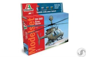 מודל להדבקה של מסוק קרב אמריקאי דגם Kiowa Warrior OH-58D מבית Italeri איטליה