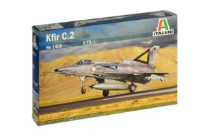 מודל להדבקה של מטוס קרב ישראלי דגם כפיר Kfir C.2 בקנה מידה של 1:72 מבית Italeri