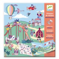 ⁦ערכת יצירה לילדים לונה פארק - משחק יצירה עם מדבקות רב פעמיות ליצירת תמונות עם סיפור מבית Djeco צרפת⁩ – תמונה ⁦3⁩