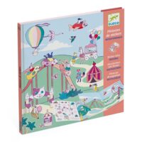 ערכת יצירה לילדים לונה פארק - משחק יצירה עם מדבקות רב פעמיות ליצירת תמונות עם סיפור מבית Djeco צרפת