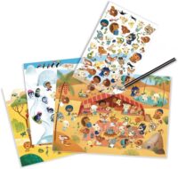 ⁦משחק יצירה לקטנטנים - מדבקות גירוד בנושא סוואנה מבית Djeco צרפת⁩ – תמונה ⁦4⁩