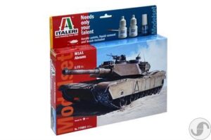 מודל להדבקה של טנק הדגל האמריקאי M1A1 Abrams מבית Italeri
