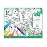 ערכת יצירה לילדים צביעת דמויות חיות - משחק יצירה לילדים המשלב צביעת דמויות חיות על גבי רקעים מבית Djeco צרפת
