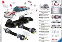 ⁦פאזל תלת מימד מכונית פורשה 911R מבית Ravensburger גרמניה⁩ – תמונה ⁦9⁩
