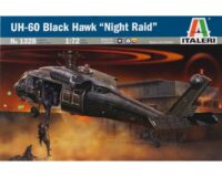 מודל להדבקה של מסוק קרב אמריקאי דגם UH-60 Black Hawk Night Raid בקנה 1:72 מבית Italeri איטליה