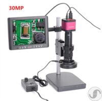⁦מיקרוסקופ דיגיטלי מקצועי 30MP X180 60 FPS עם מסך 8 אינצ' ותאורת רינג 60 לד ומצלמת C-Mount עם יציאת HDMI⁩ – תמונה ⁦4⁩