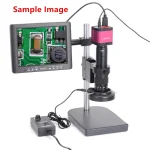 מיקרוסקופ דיגיטלי מקצועי 30MP X180 60 FPS עם מסך 8 אינצ' ותאורת רינג 60 לד ומצלמת C-Mount עם יציאת HDMI