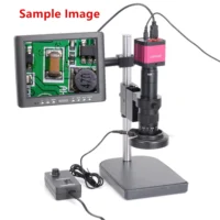 מיקרוסקופ דיגיטלי מקצועי 30MP X180 60 FPS עם מסך 8 אינצ' ותאורת רינג 60 לד ומצלמת C-Mount עם יציאת HDMI