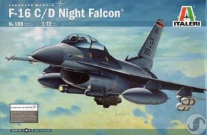 מודל להדבקה של מטוס קרב אמריקאי מדגם F-16 C/D Night Falcon בקנה מידה של 1:72 מבית Italeri