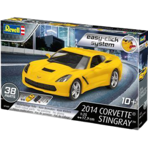 מודל להדבקה של מכונית ספורט Corvette Stingray 2014 בקנה מידה של 1:25 מבית Revell