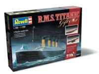 מודל להדבקה של ספינת הטיטניק  R.M.S Titanic המגיע באריזה זוגית עם דגם הספינה בשני גדלים שונים מבית Revell