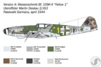 ⁦מודל להדבקה של מטוס קרב 1:48 גרמני BF-109 K-4 Messerschmitt מבית Italeri⁩ – תמונה ⁦2⁩