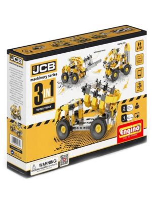 משחק הרכבה הנדסי אנג'ינו משאית JCB עם 3 מודלים מסדרת Engino Machinery