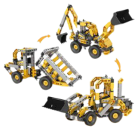 ⁦משחק הרכבה הנדסי אנג'ינו טרקטור JCB עם 3 מודלים מסדרת Engino Machinery⁩ – תמונה ⁦7⁩