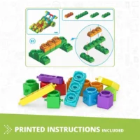 ⁦ערכת בלוקים להרכבה הנדסית RACE CAR לילדים קטנים אנג'ינו 10 מודלים  - Engino Qboidz STEM⁩ – תמונה ⁦3⁩
