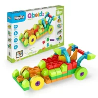 ערכת בלוקים להרכבה הנדסית RACE CAR לילדים קטנים אנג'ינו 10 מודלים  - Engino Qboidz STEM