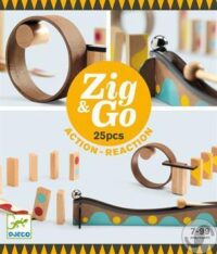 ⁦משחק בניה ודמיון מעץ לילדים ליצירת תגובות שרשרת עם 25 חלקים Djeco Zig n Go מבית צרפת⁩ – תמונה ⁦11⁩