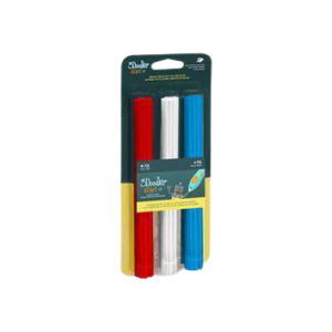 חבילת מילוי לעט מדפסת תלת מימד 3Doodler Start+ מיקס צבעים אדום לבן כחול