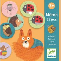 משחק זיכרון מאתגר לפעוטות ולילדים Animals Memo מבית Djeco צרפת
