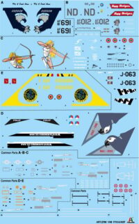 ⁦מודל להדבקה של מטוס קרב אמריקאי דגם F-16A Fighting Falcon 1:48 מבית ITALERI⁩ – תמונה ⁦3⁩