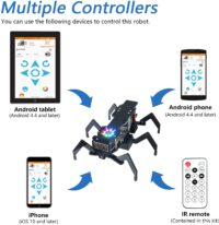 ⁦ערכת רובוט נמלה לתכנות עם בקר תואם ארדואינו כולל מטריצת לד חיישן אולטרסוני ושלט רחוק מבית Freenove⁩ – תמונה ⁦5⁩