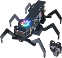 ⁦ערכת רובוט נמלה לתכנות עם בקר תואם ארדואינו כולל מטריצת לד חיישן אולטרסוני ושלט רחוק מבית Freenove⁩ – תמונה ⁦9⁩