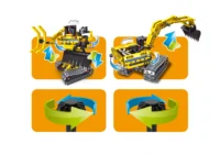 ⁦משחק הרכבה לילדים רובוטי הנדסי מחפר ורובוט 2ב1 - הרכבה מכנית והנדסית 342 חלקים מסדרת Mechanical Master מבית QIHUI⁩ – תמונה ⁦4⁩