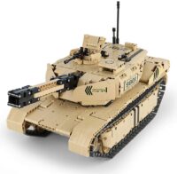 ⁦משחק הרכבה לילדים ממונע  רובוטי הנדסי טנק M1A2 יורה על שלט אלחוטי 1276 חלקים עם מנוע Qihui⁩ – תמונה ⁦11⁩