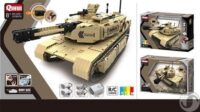⁦משחק הרכבה לילדים ממונע  רובוטי הנדסי טנק M1A2 יורה על שלט אלחוטי 1276 חלקים עם מנוע Qihui⁩ – תמונה ⁦12⁩