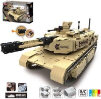 ⁦משחק הרכבה לילדים ממונע  רובוטי הנדסי טנק M1A2 יורה על שלט אלחוטי 1276 חלקים עם מנוע Qihui⁩ – תמונה ⁦9⁩