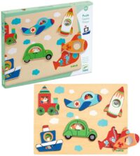⁦משחק התפתחות פאזל בניית כבישים - קרייזי מוטורס סיבוב בעיר פאזל לבניית מסלולים שונים מבית DJECO⁩ – תמונה ⁦10⁩
