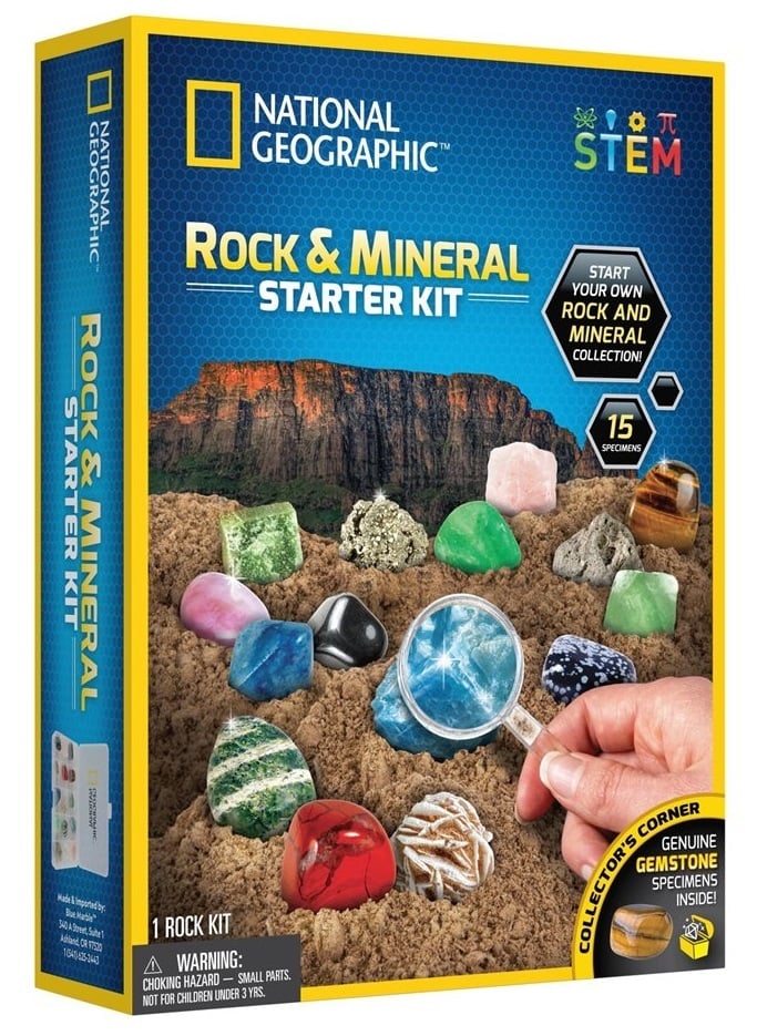 30271 ערכה מדעית לילדים - Rock And Mineral Starter Kit - ערכת מחקר לסלעים ומינרלים 15 דוגמיות מבית National Geographic – תמונה 1