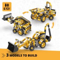 ⁦משחק הרכבה הנדסי אנג'ינו מחפרון JCB עם 3 מודלים מסדרת Engino Machinery⁩ – תמונה ⁦3⁩