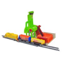 ⁦Construction Train - מסלול פסי רכבת להרכבה עם רכבת משא חשמלית ותחנת העמסה⁩ – תמונה ⁦2⁩