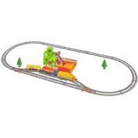 ⁦Construction Train - מסלול פסי רכבת להרכבה עם רכבת משא חשמלית ותחנת העמסה⁩ – תמונה ⁦3⁩